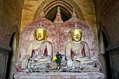 Bagan Myanmar. The Twin Buddha statues (Gautama & Maitreya), Dhammayangyi Pahto temple. 